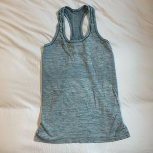 Size 8 lululemon blue fitted tank